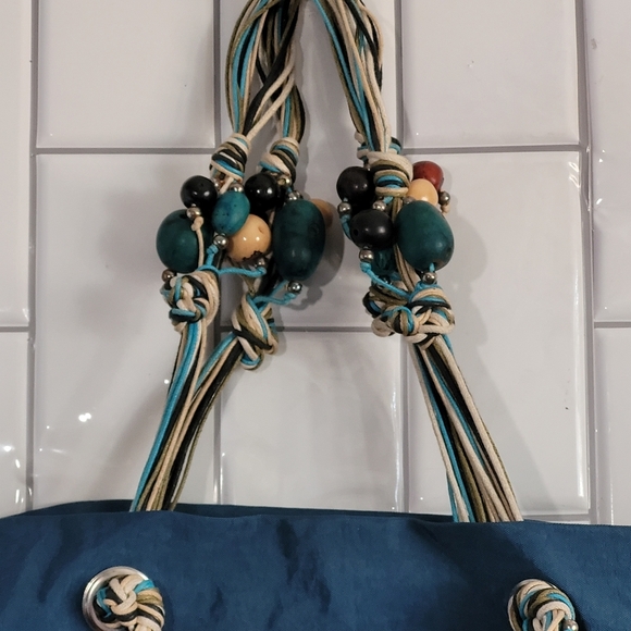 KOALA  Medium Size Nylon/Canvas? Tote Snap Closure Lightweight String/Be… - Picture 3 of 8